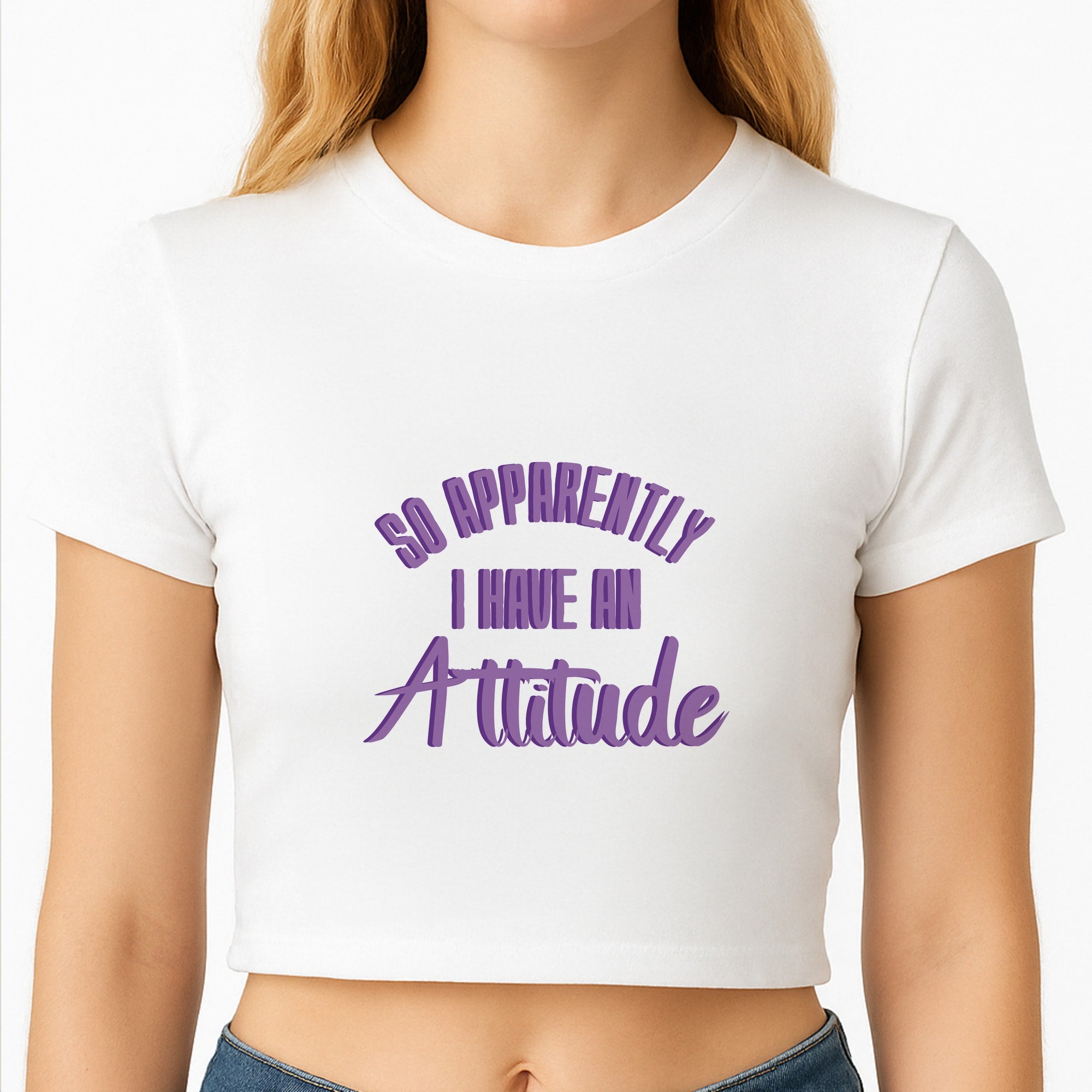 Apprently I Have An Attitude - Funny Quotes Crop Top