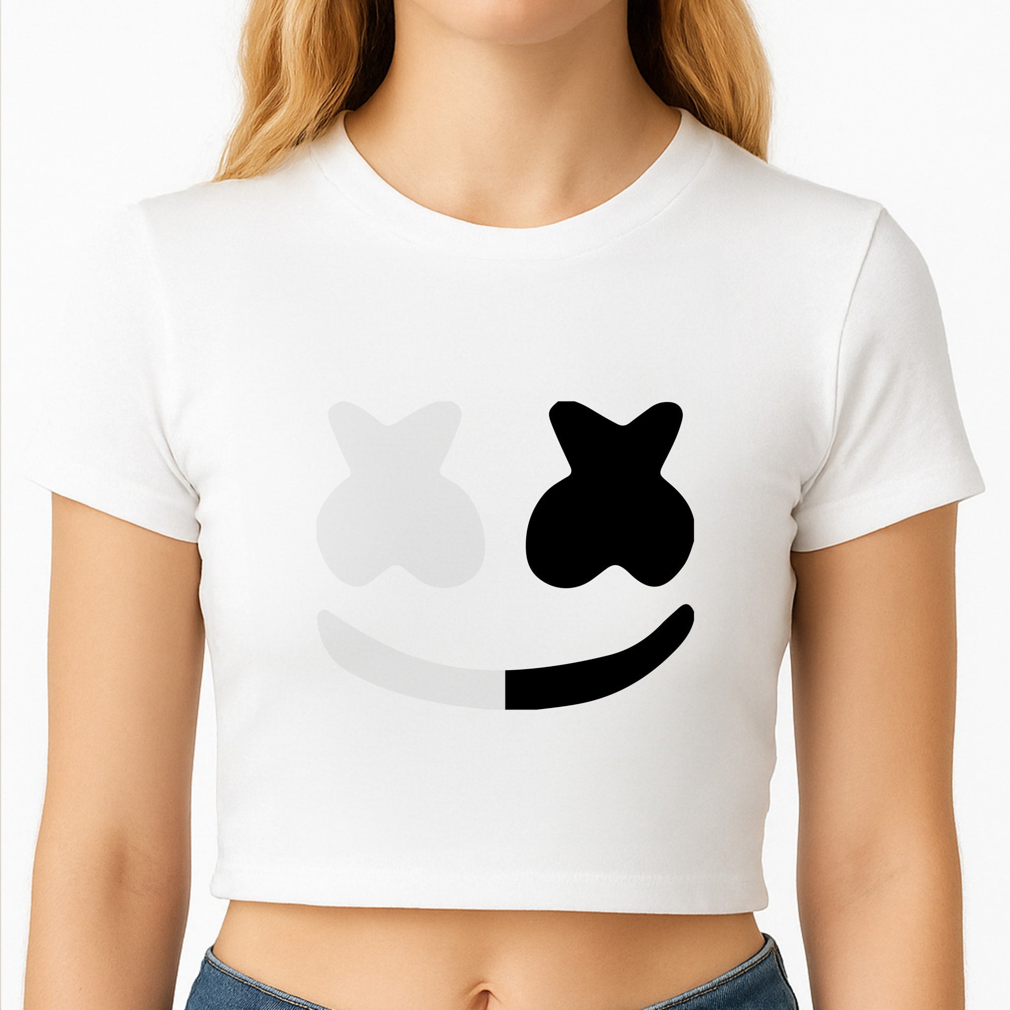 Dual Sides Helmet DJ  Crop Top