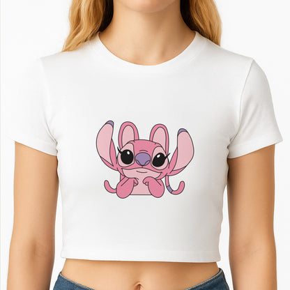 Gazing - Pink Alien Crop Top