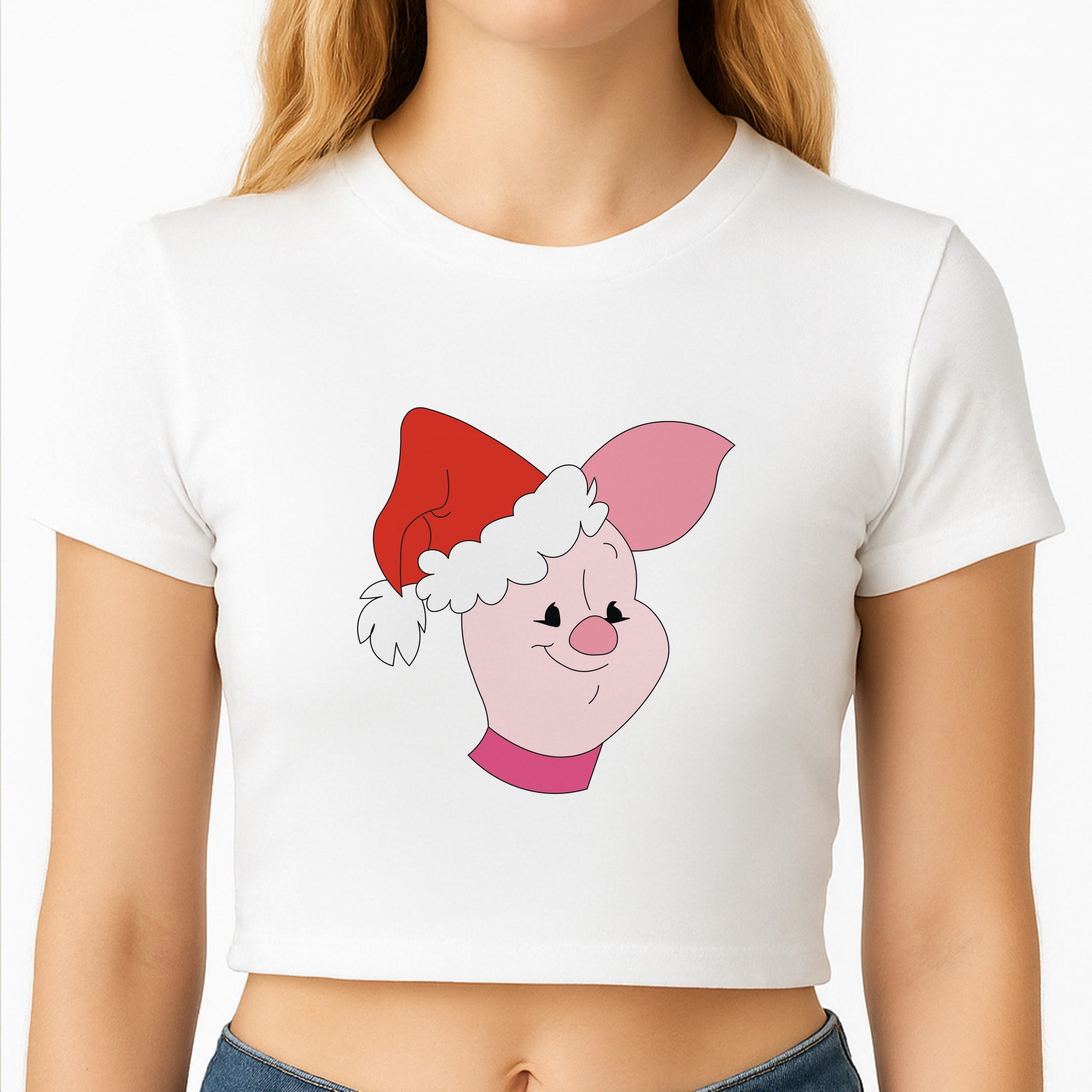 Pig Pattern Christmas Crop Top