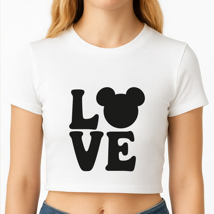 Mouse Love Valentine's Crop Top