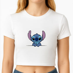 Alien Blue Leaning Crop Top