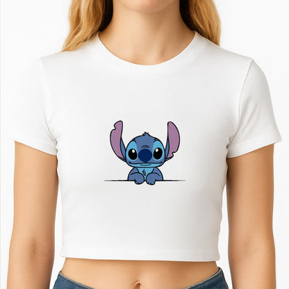 Alien Blue Leaning Crop Top