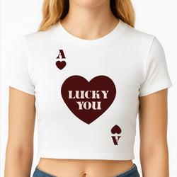 Ace Of Hearts Lucky You Crop Top