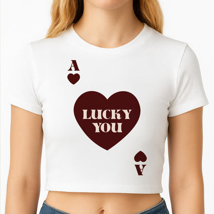 Ace Of Hearts Lucky You Crop Top
