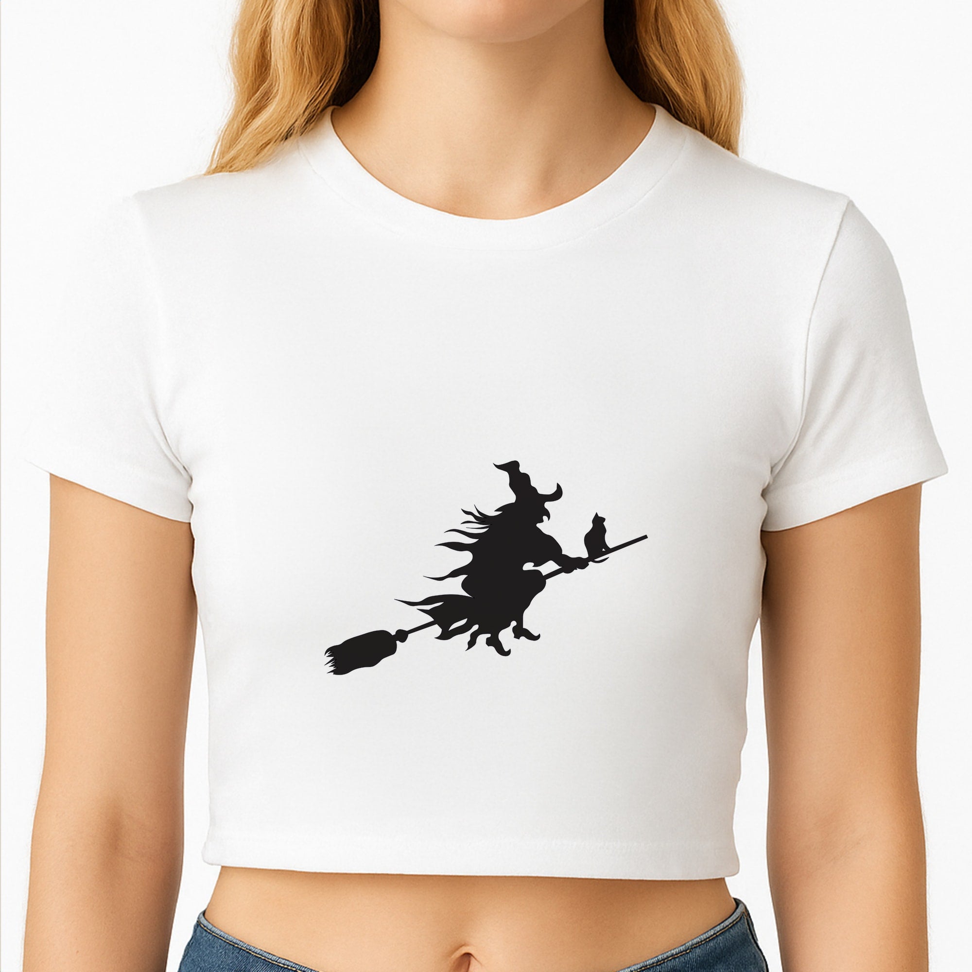 Witch And Cat - Halloween Crop Top