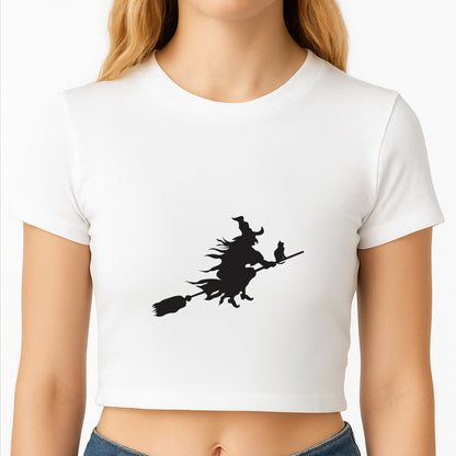 Witch And Cat - Halloween Crop Top