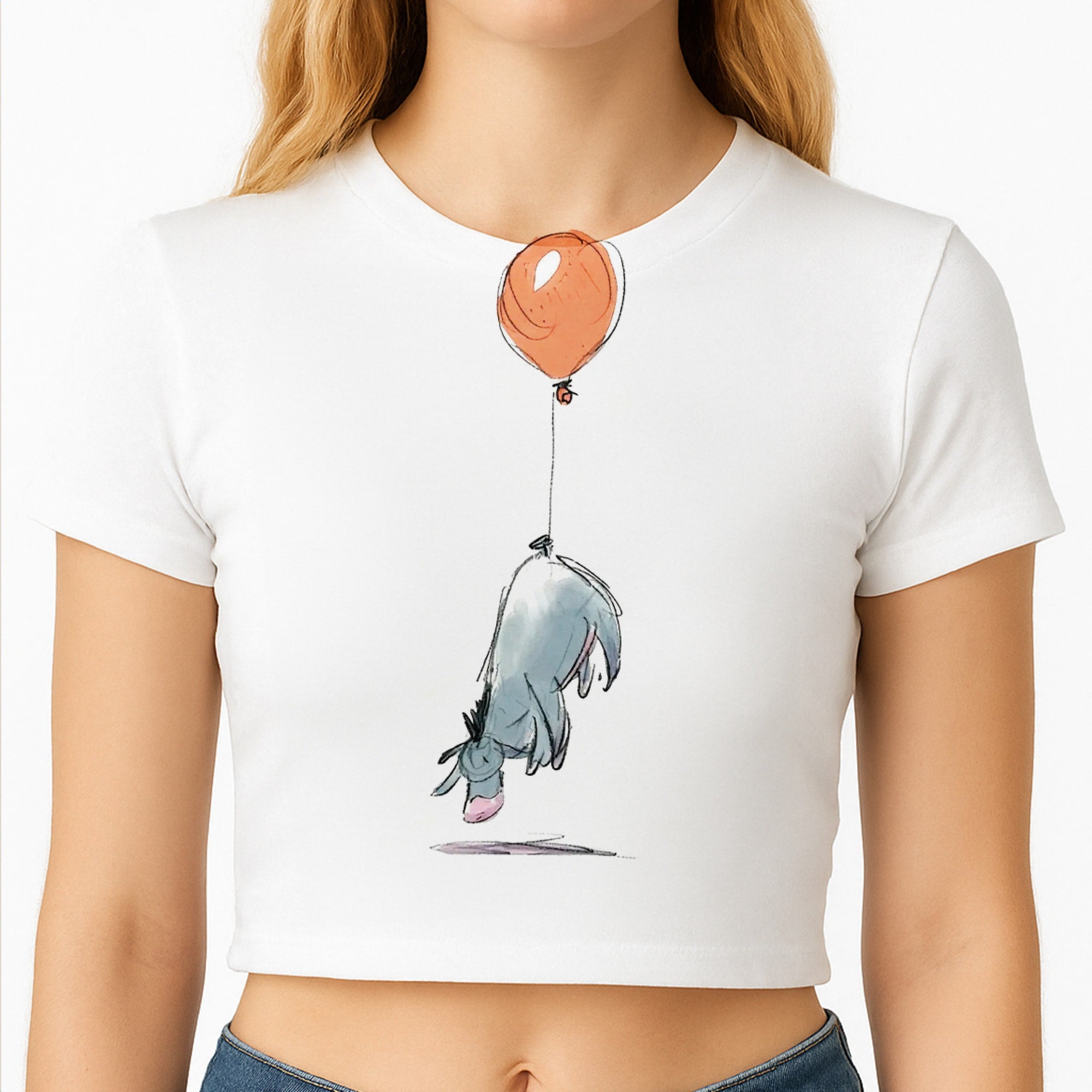 Donkey And His Balloon Crop Top