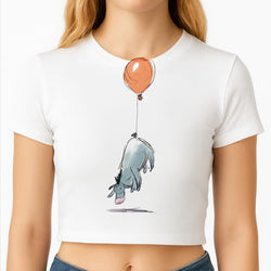 Donkey And His Balloon Crop Top