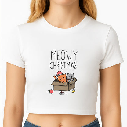 Meowy Christmas Crop Top