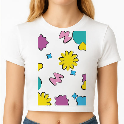 K-Pop Band Flowers Patterns Crop Top