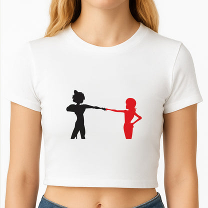 Red And Black Crop Top