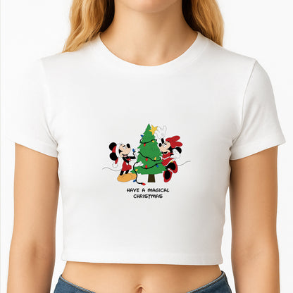 Festive Fairytale Mice - Christmas Crop Top