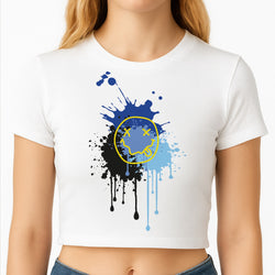 Blue Graffiti - Skate Aesthetic  Crop Top