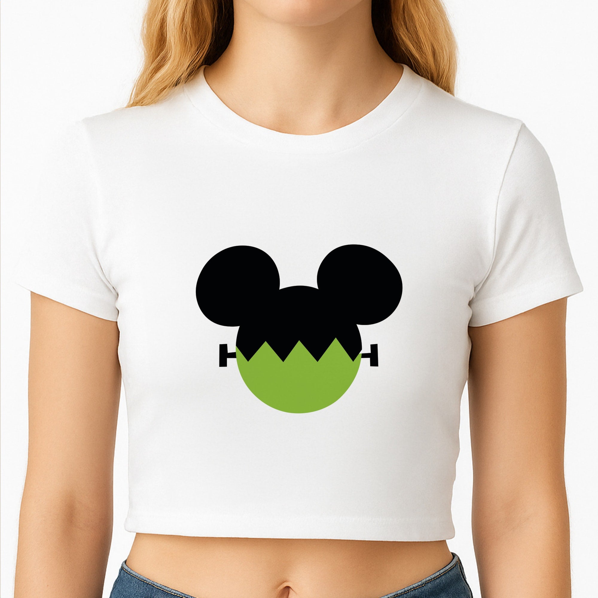 Frankenstein Mouse Halloween Crop Top