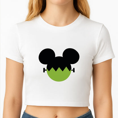 Frankenstein Mouse Halloween Crop Top
