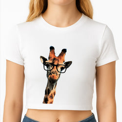 Hipster Giraffe Tumblr Crop Top