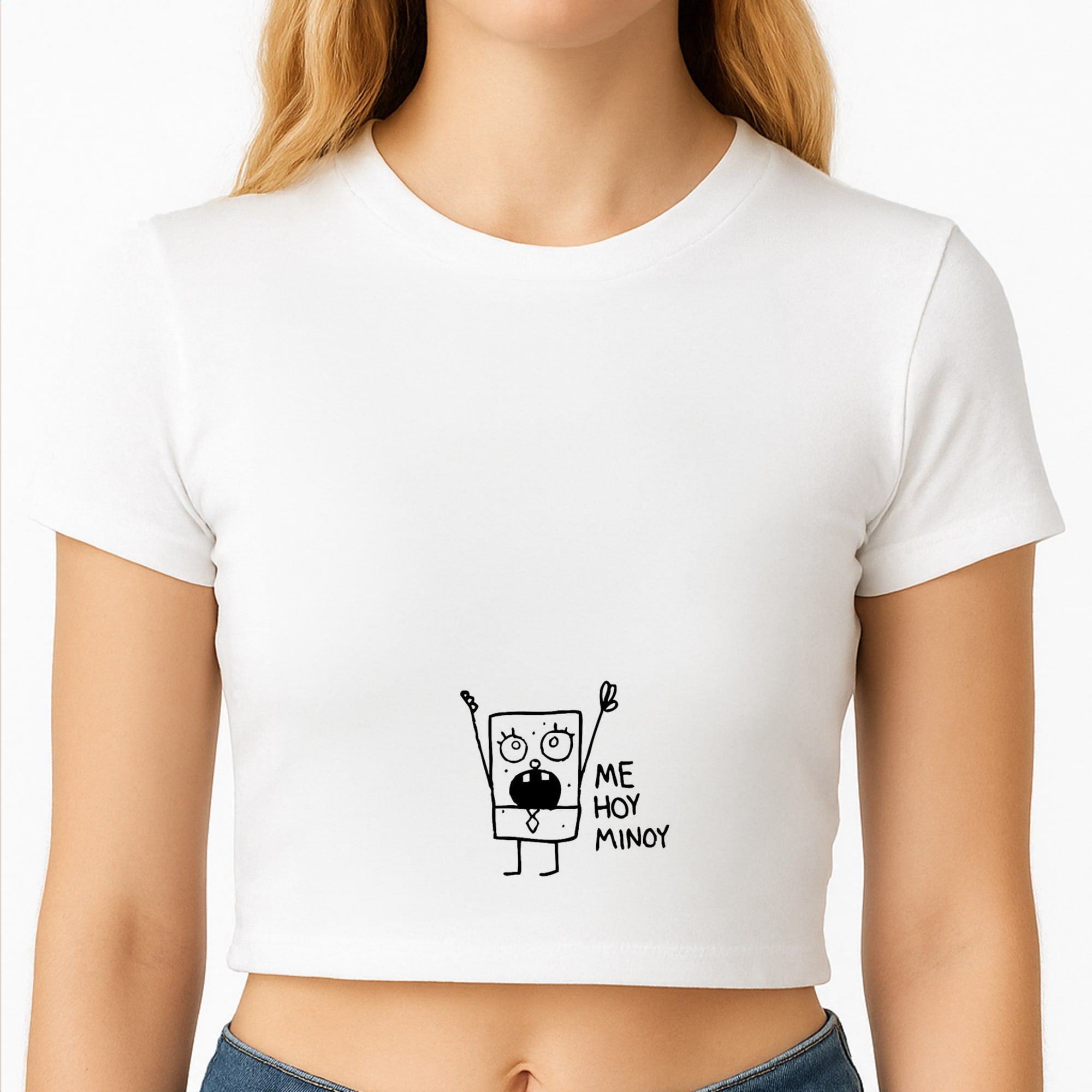 Doodlebob Me Hoy Minoy Crop Top