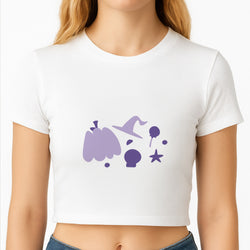 Halloween Pattern 5 Crop Top