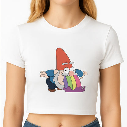 Garden Gnome Rainbow Crop Top