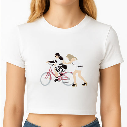 David Riding A Bike Crop Top