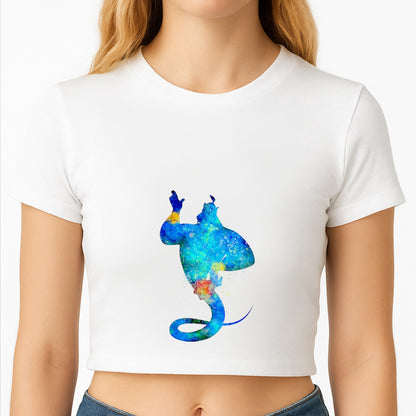 Watercolour Aladdin Fairytale Crop Top