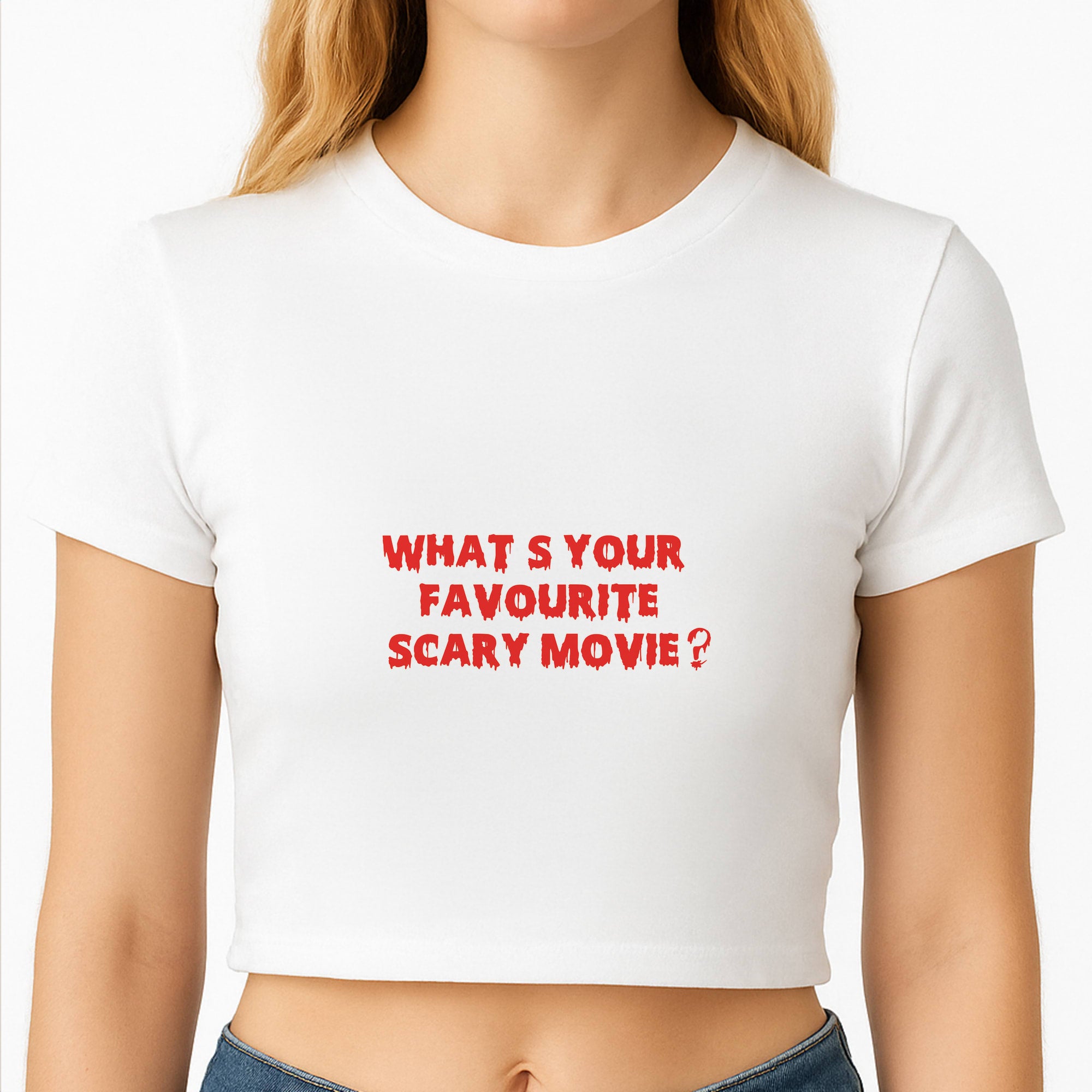 What's Your Favourite Scary Movie - Halloween Crop Top