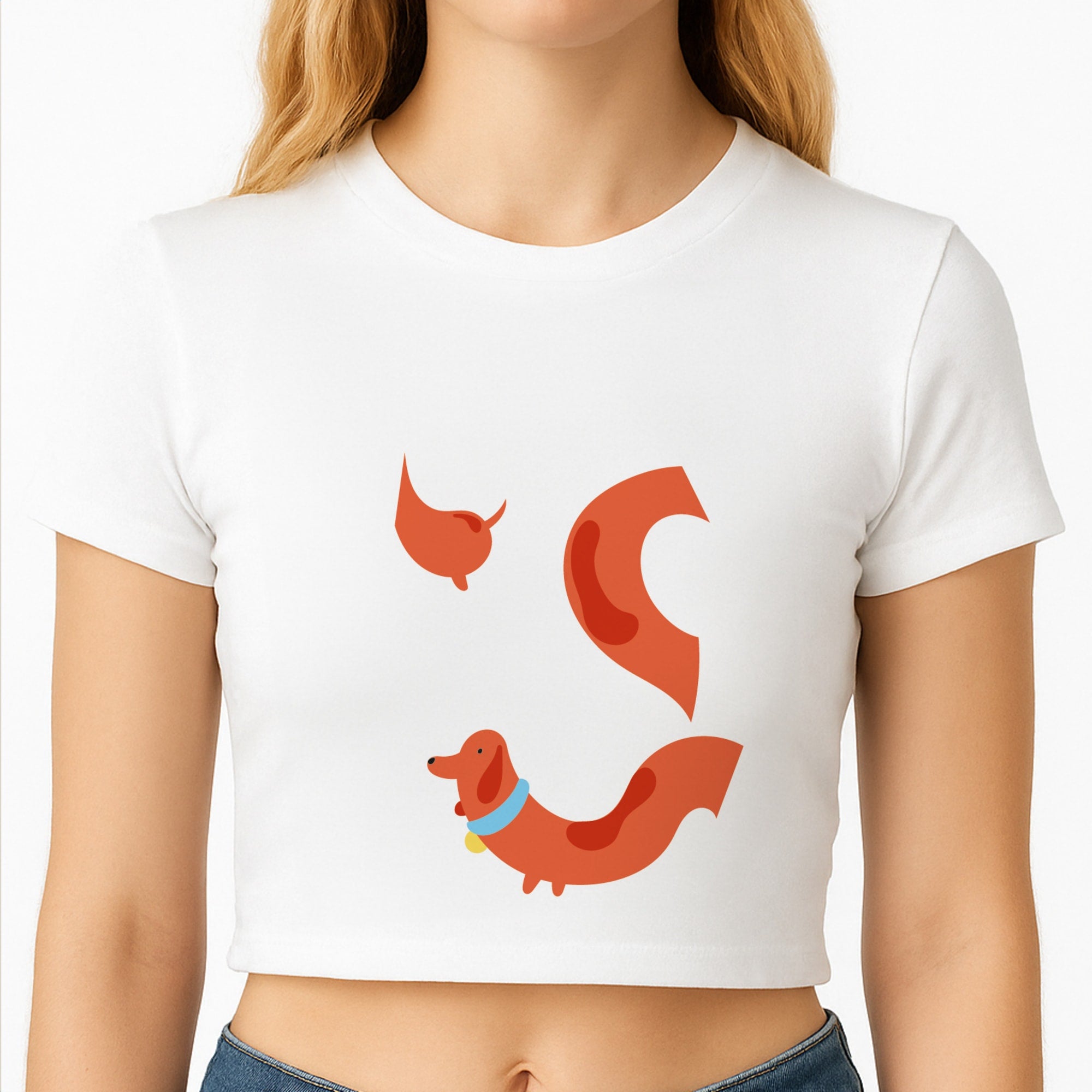 Sausage dog wrapped round - Dachshunds Crop Top