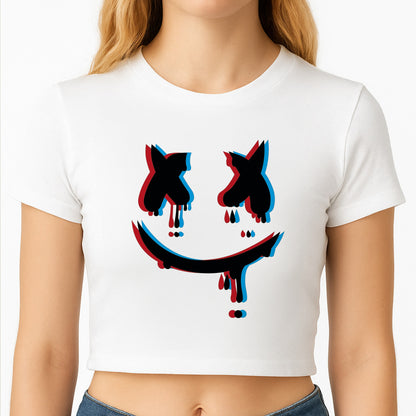 Blue Blur - White Helmet DJ Crop Top