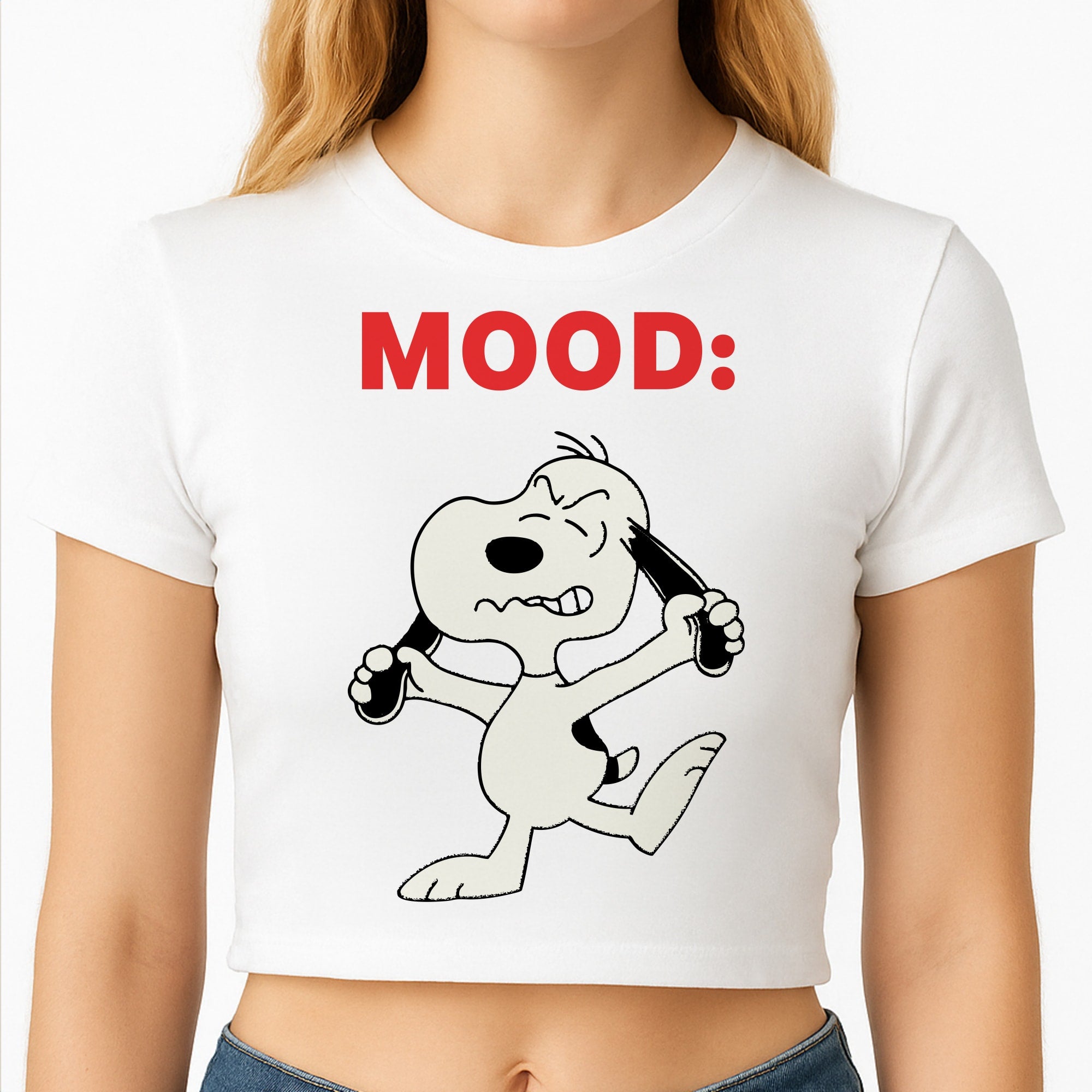Mood Cartoon Beagle  Crop Top