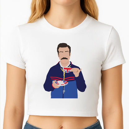 Ted Drinking Tea Crop Top