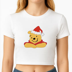 Winnie Pattern Christmas Crop Top