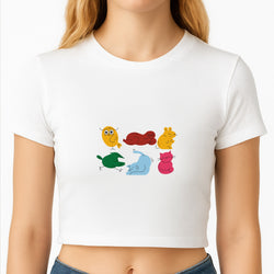 Animal Doodles - Emma Chamerlain Crop Top