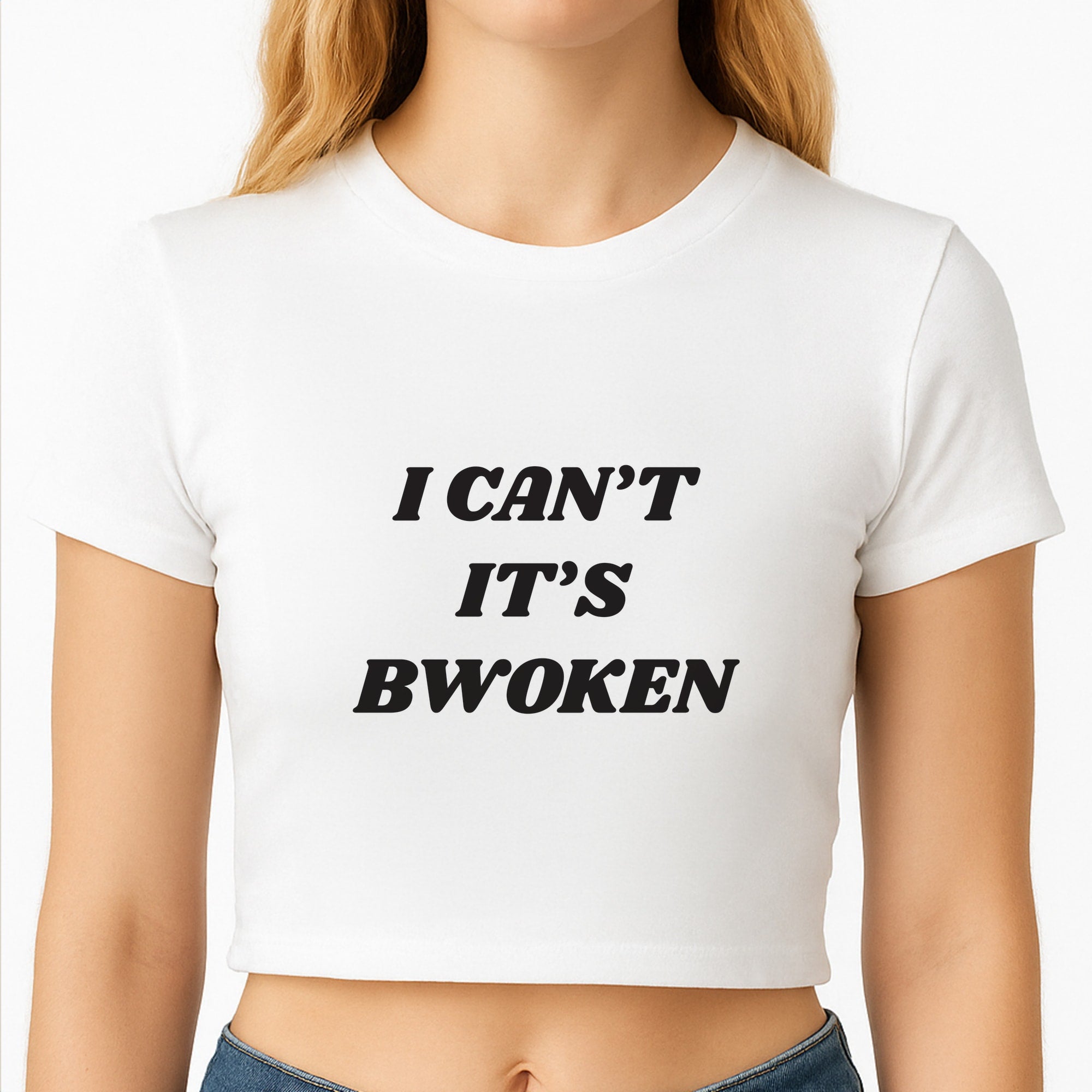 I Can't It's Bwoken Crop Top
