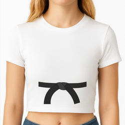 Black Belt Crop Top