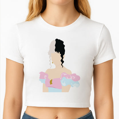 Blue And Pink Dress Crop Top
