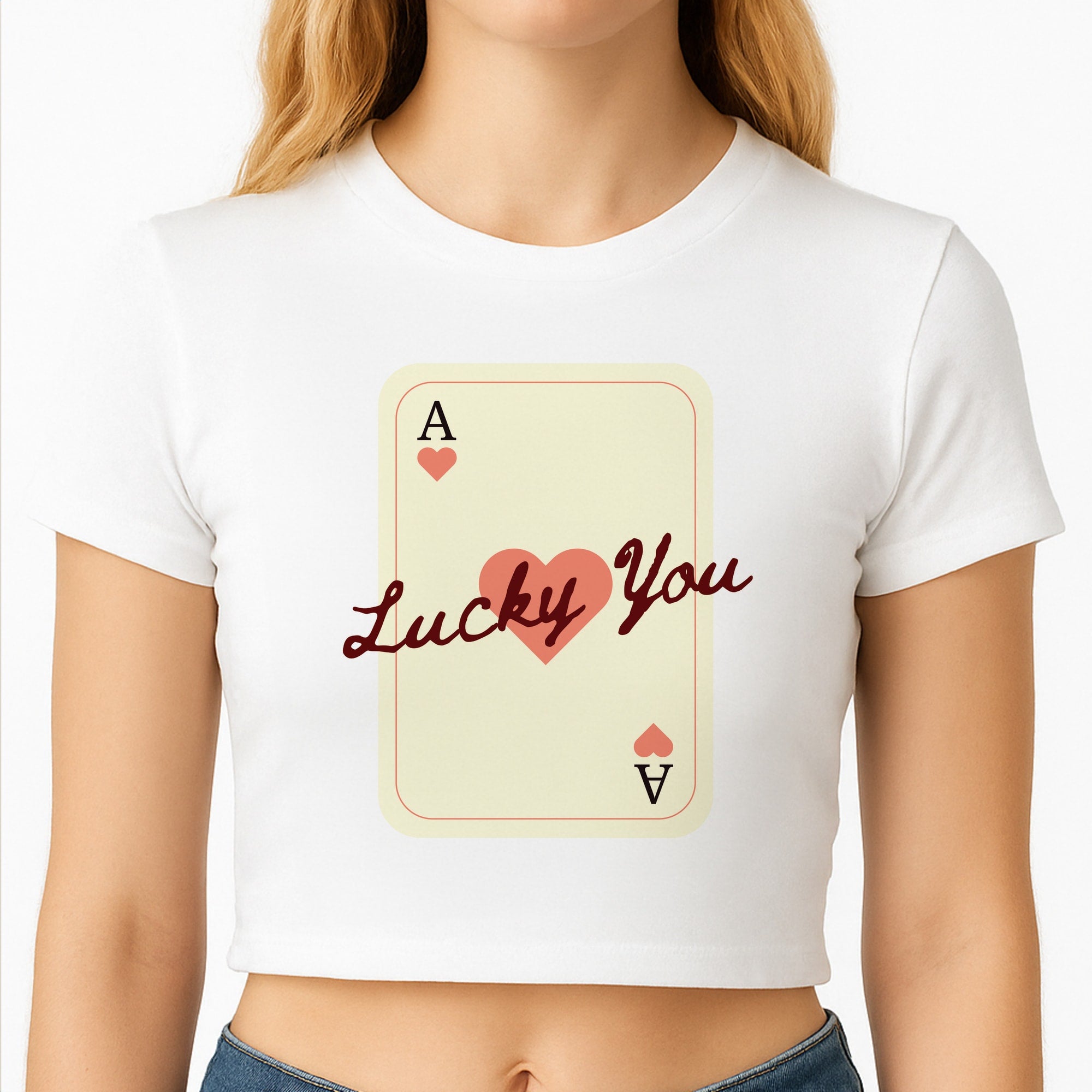 Lucky You Card Crop Top