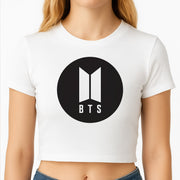 BTS logo Black - K Pop Crop Top 2