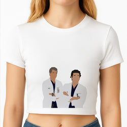 Two Doctors Arm Crossed - Grey's Crop Top