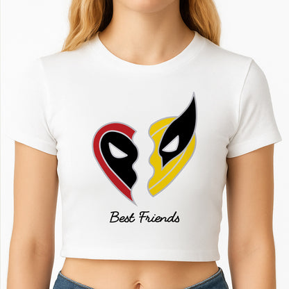 Superhero Best Friends Locket Crop Top