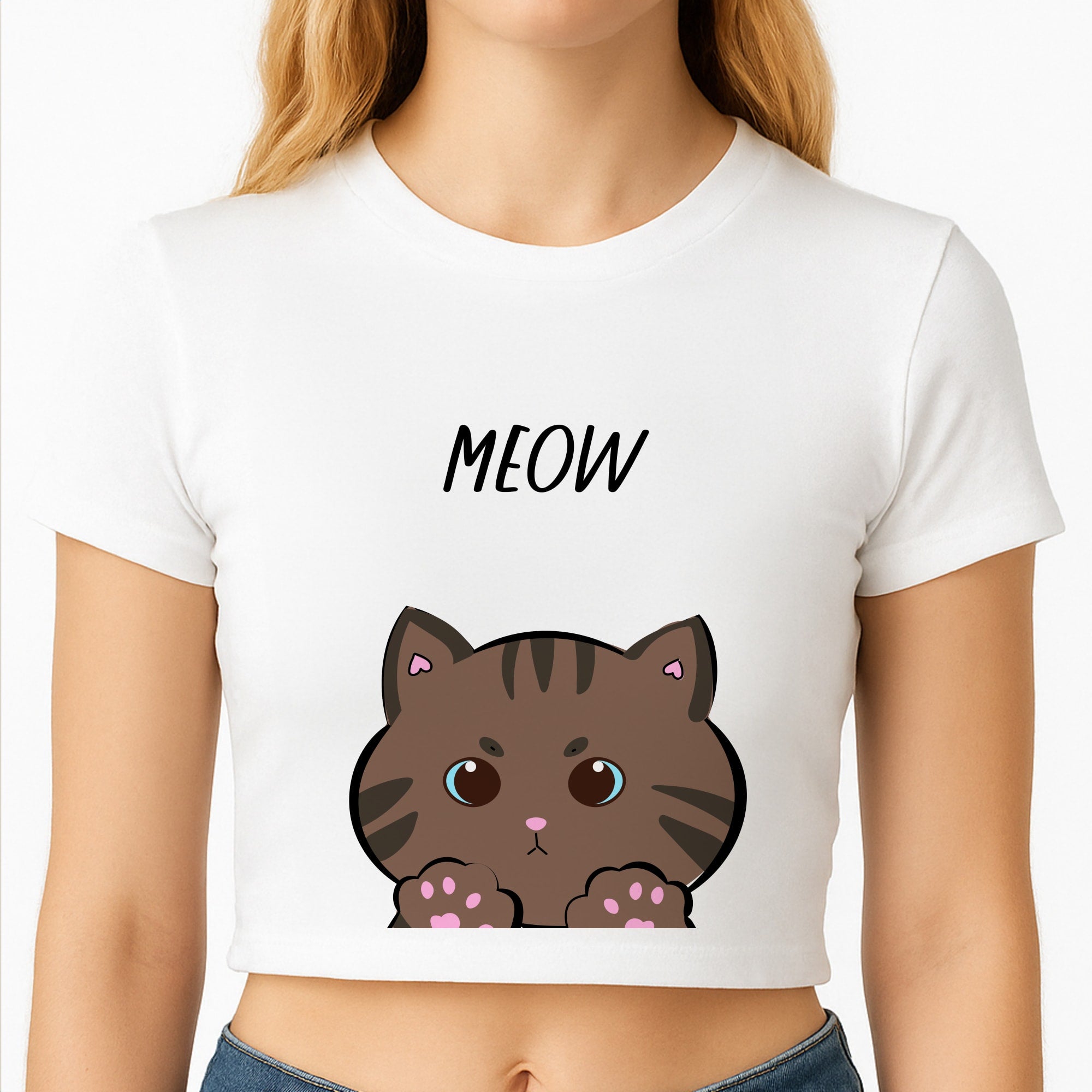 Meow Purple - Cats Crop Top