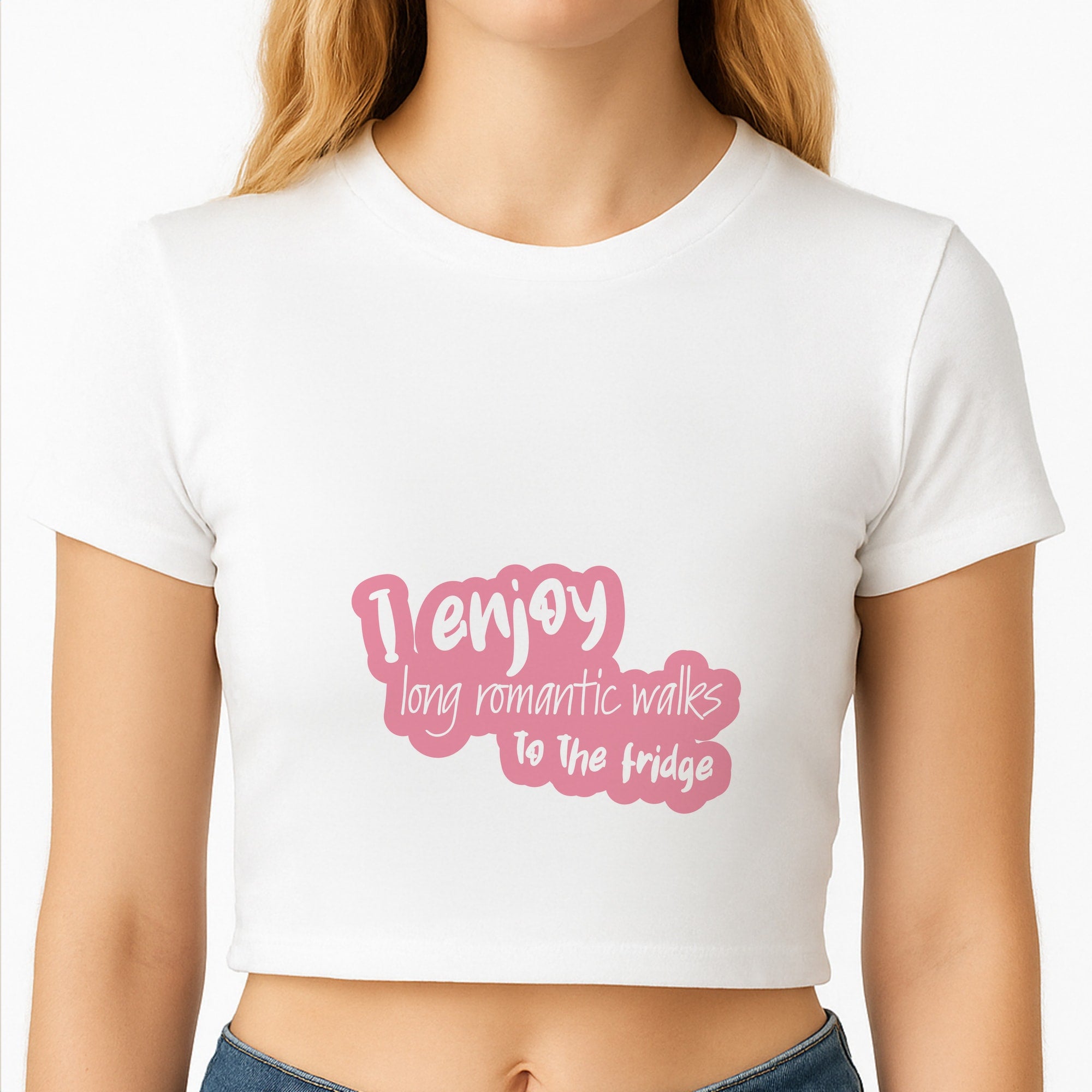 I Enjoy Long Romantic Walks - Funny Quotes Crop Top