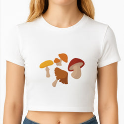 Mushroom Pattern - Autumn  Crop Top
