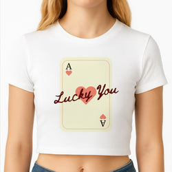 Lucky You Card Crop Top