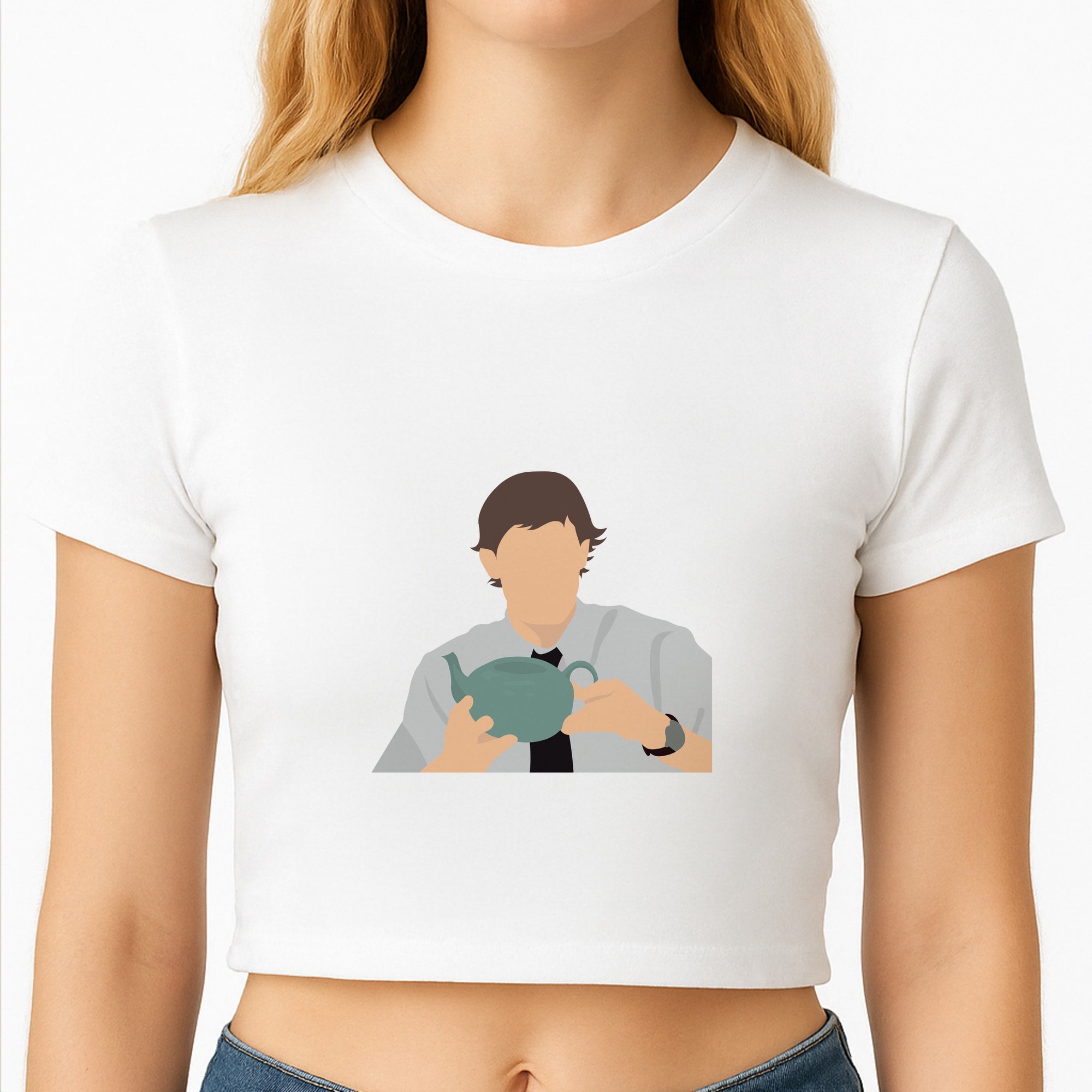 Jim's Tea Pot For Pam Crop Top