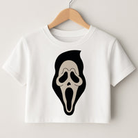 Pink Ghostface Pattern - Scream Crop Top