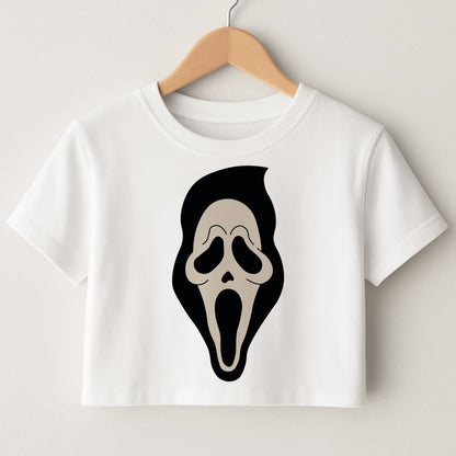 Pink Ghostface Pattern - Scream Crop Top