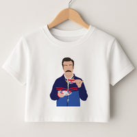 Ted Drinking Tea Crop Top