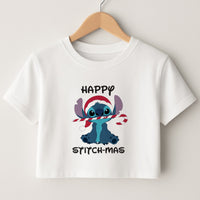 Happy Blue Alienmas - Christmas Crop Top