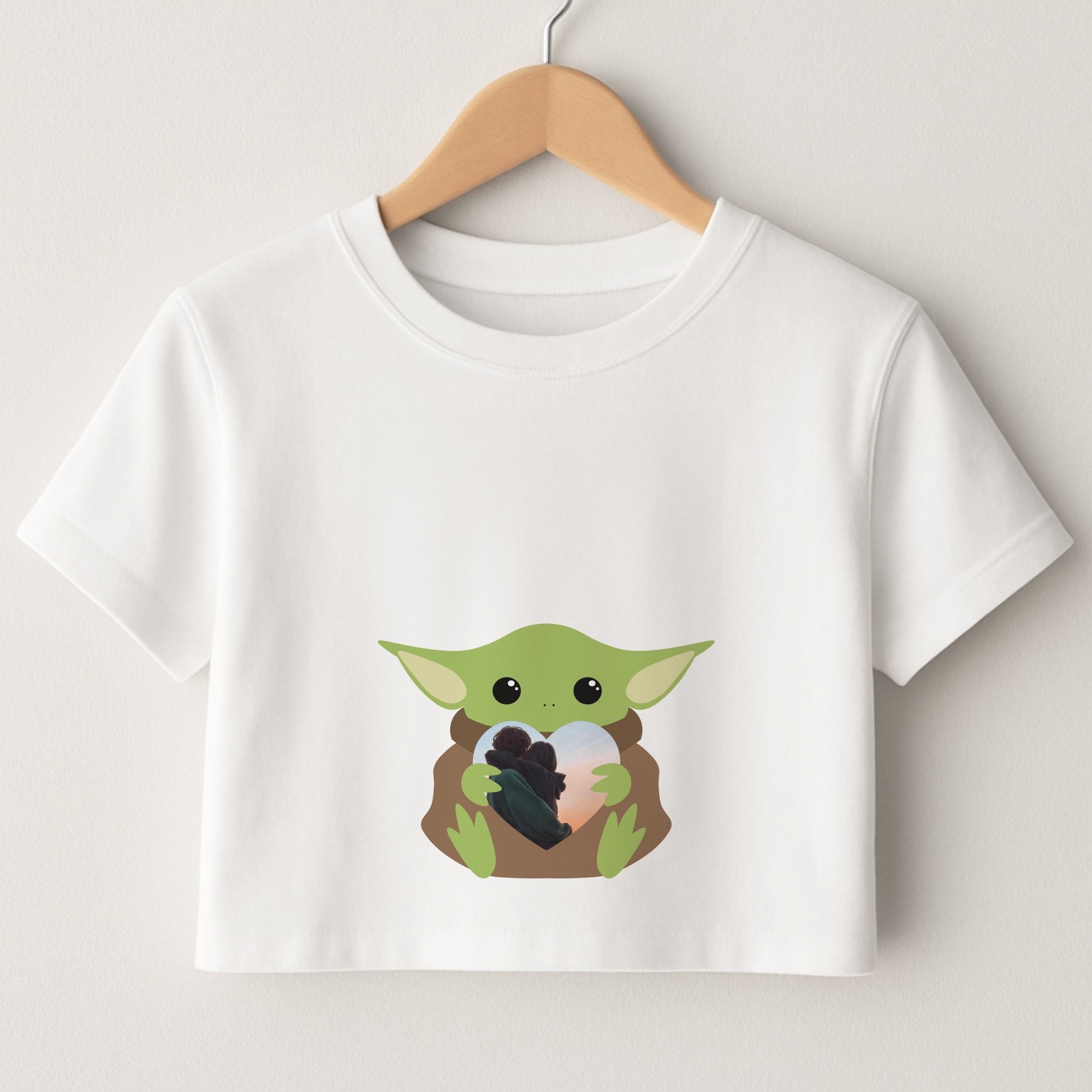 Baby Yoda - Personalised Couples Crop Top